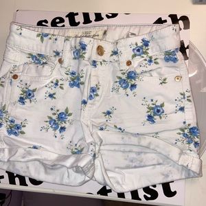 White floral shorts